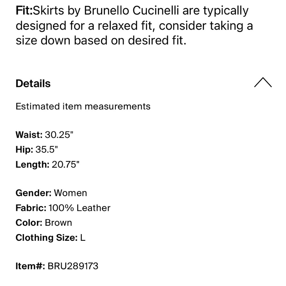 Buttery-soft Brunello Cucinelli full brown leather skirt with pockets - Picture 12 of 14